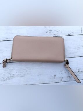 Blush Pink Leather Zip Wallet